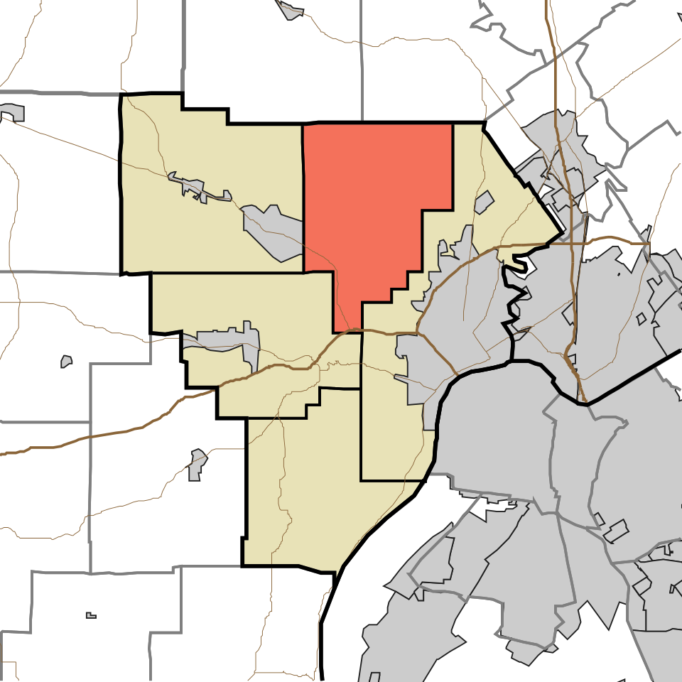 Locator map of Lafayette