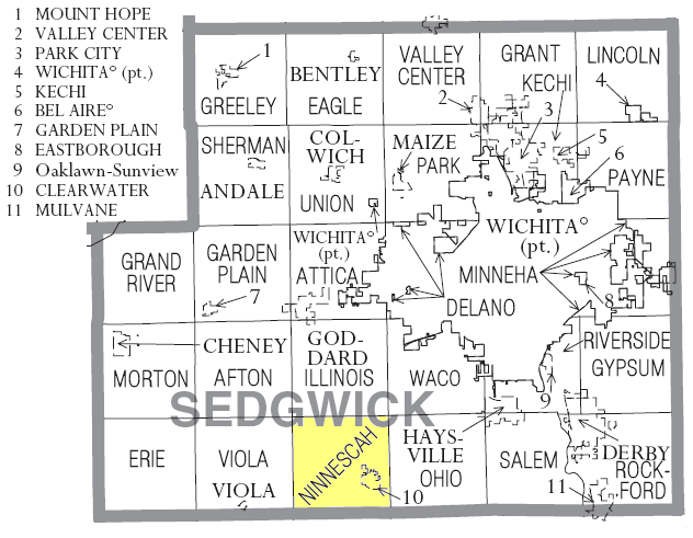 Locator map of Ninnescah