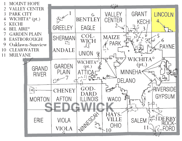 Locator map of Lincoln