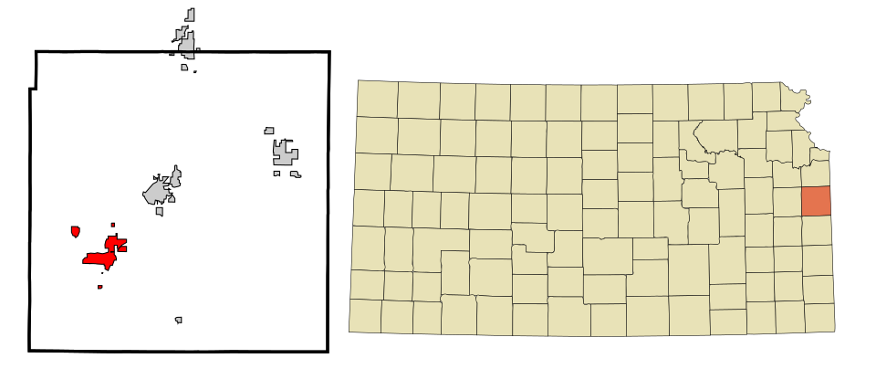 Locator map of Osawatomie