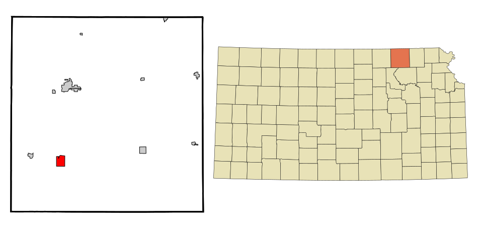 Locator map of Blue Rapids