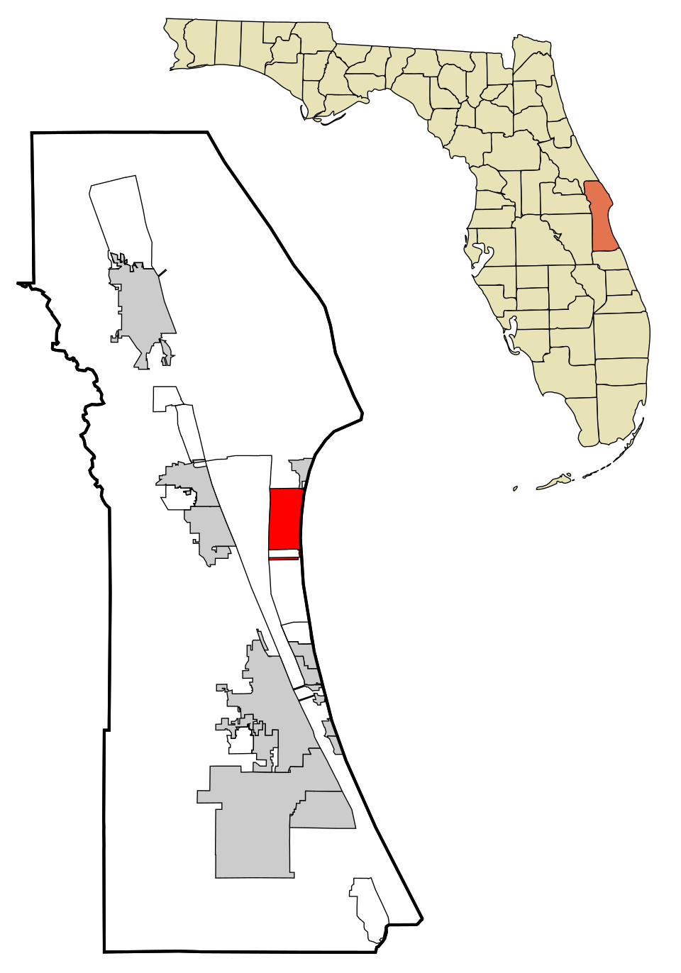 Locator map of Cocoa Beach