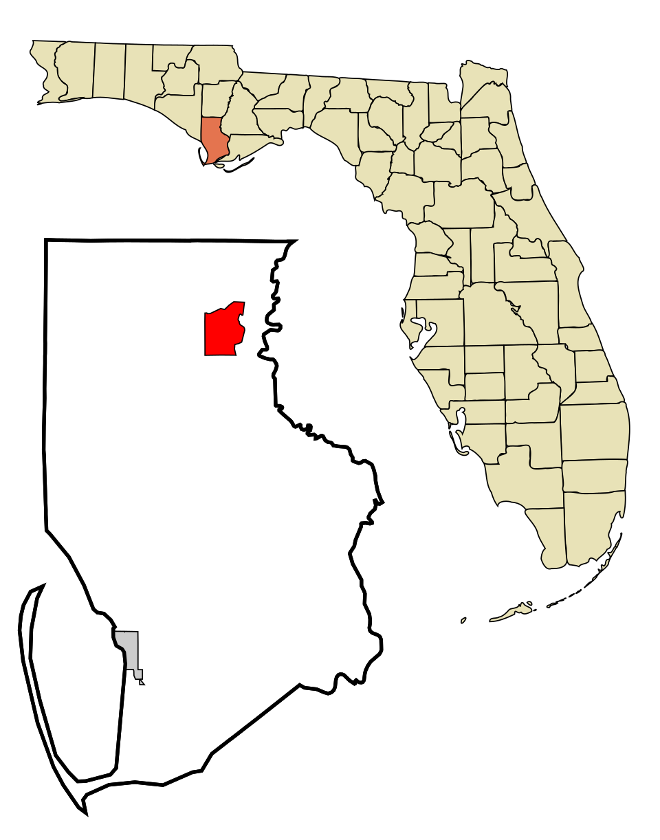 Locator map of Wewahitchka