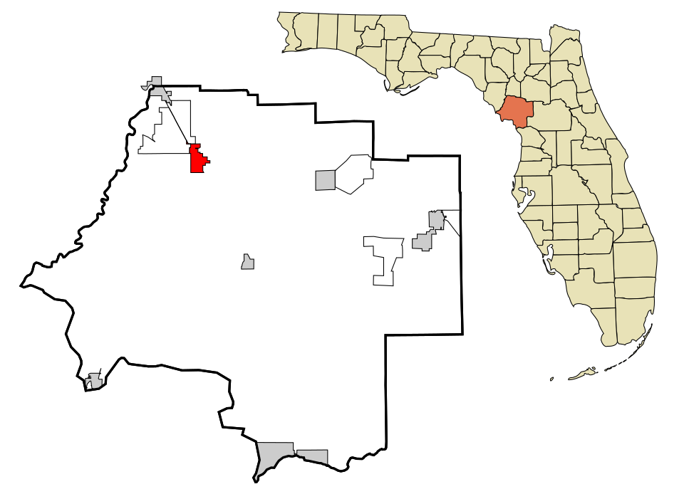 Locator map of Chiefland