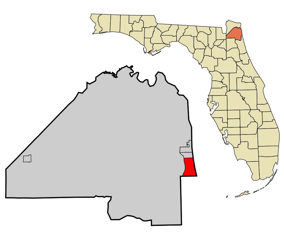 Locator map of Jacksonville Beach