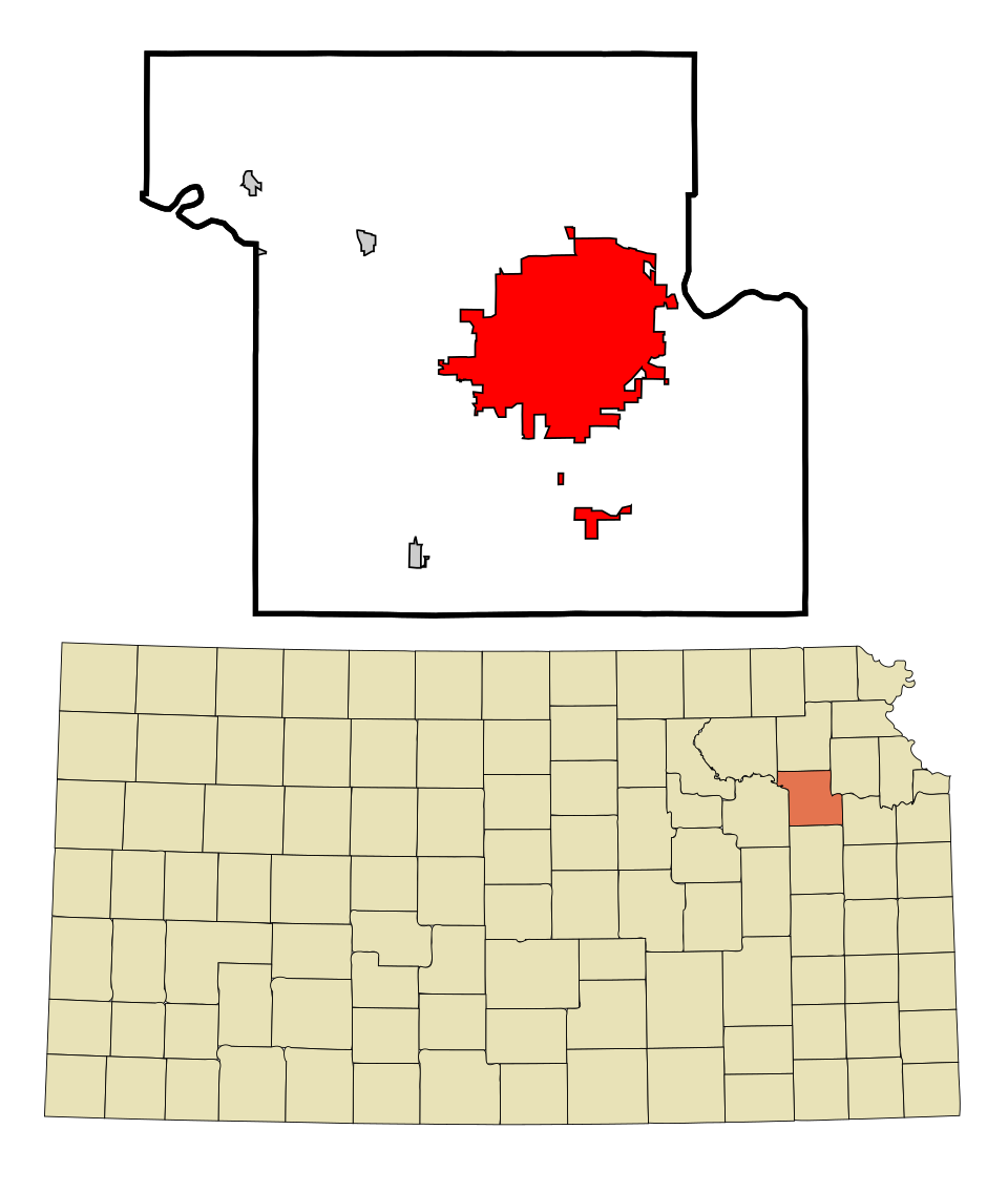 Locator map of Topeka