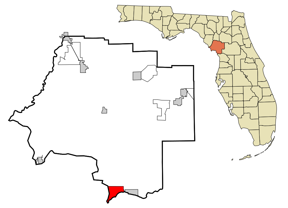 Locator map of Yankeetown