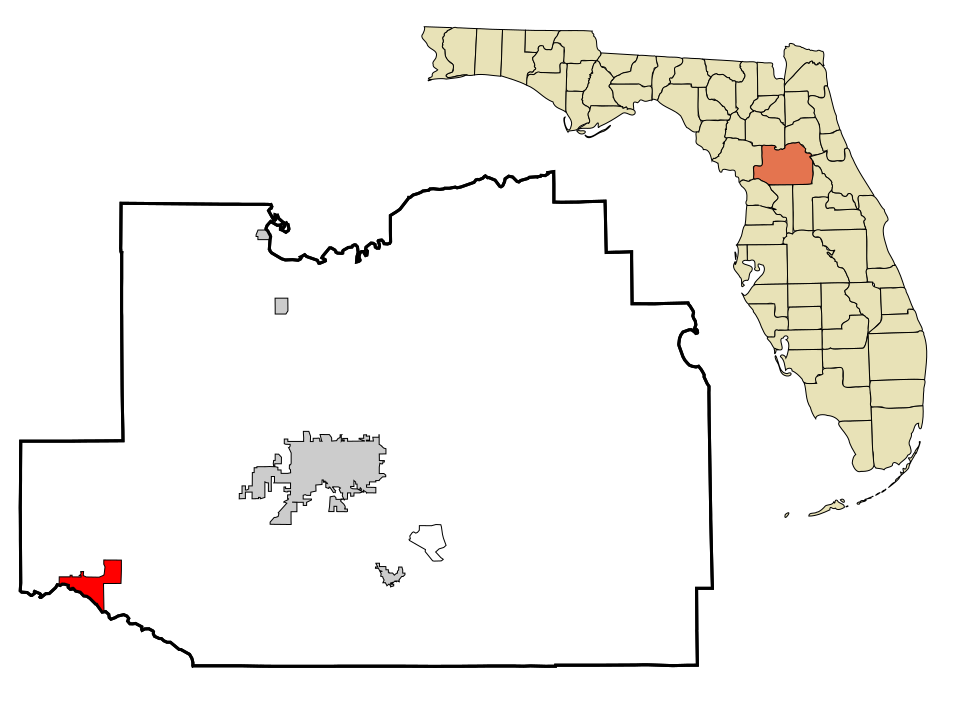 Locator map of Dunnellon