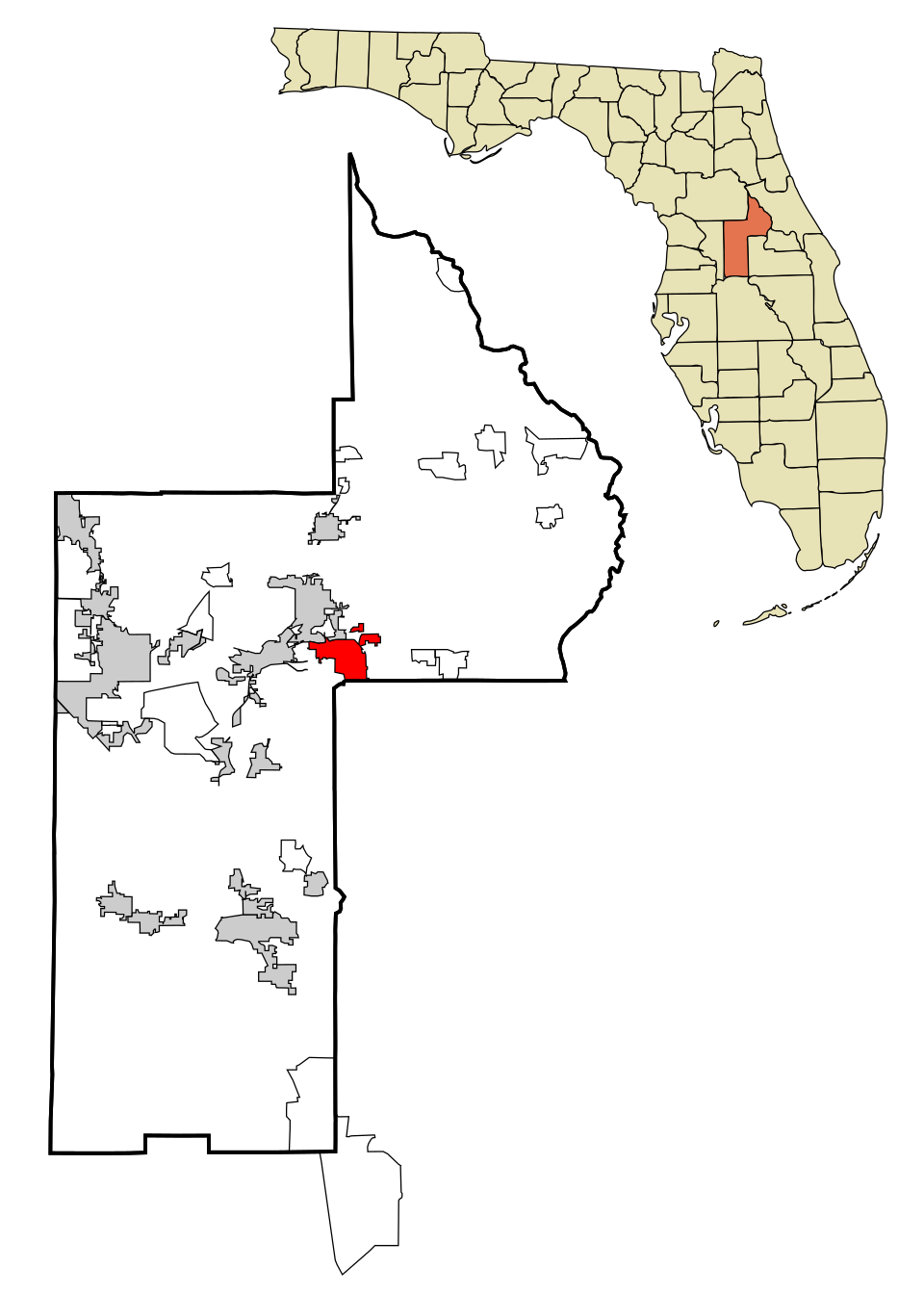 Locator map of Mount Dora