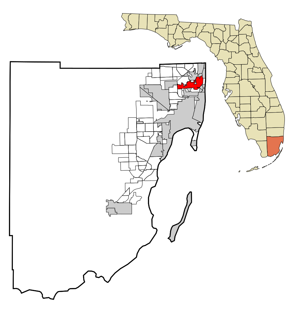Locator map of North Miami