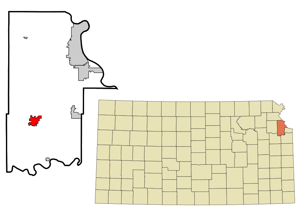 Locator map of Tonganoxie