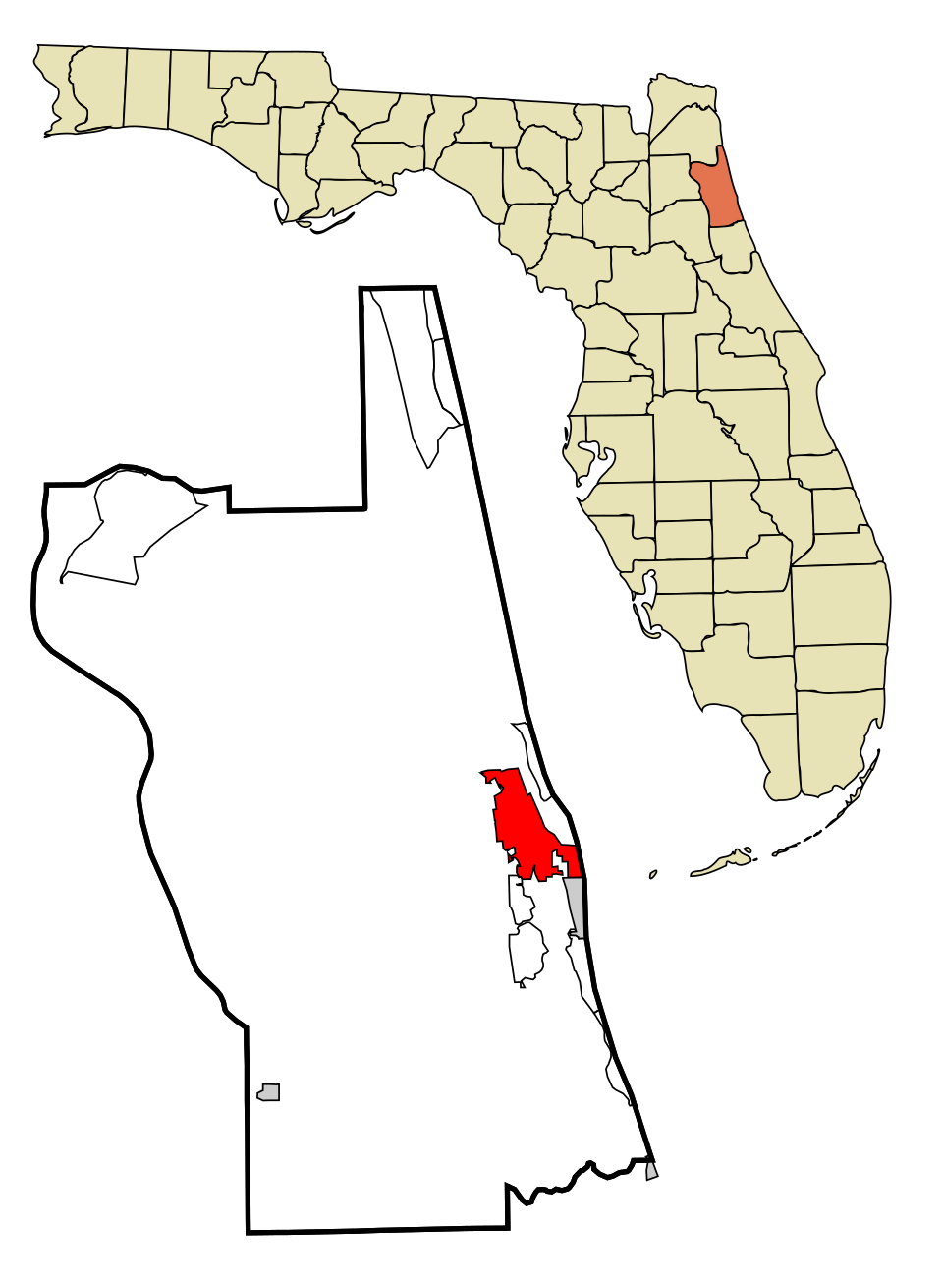 Locator map of St. Augustine