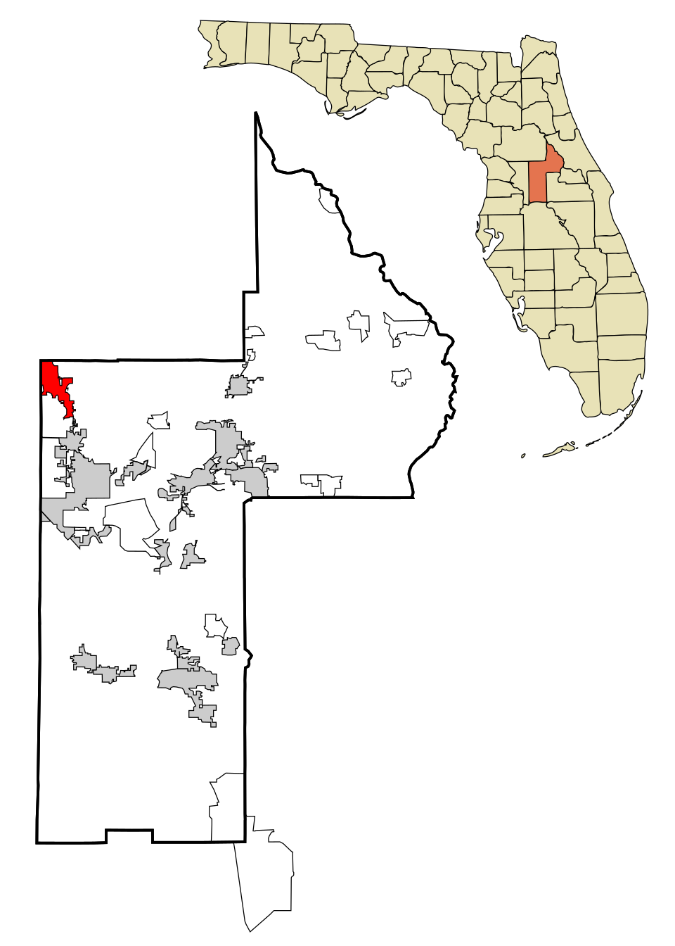 Locator map of Lady Lake