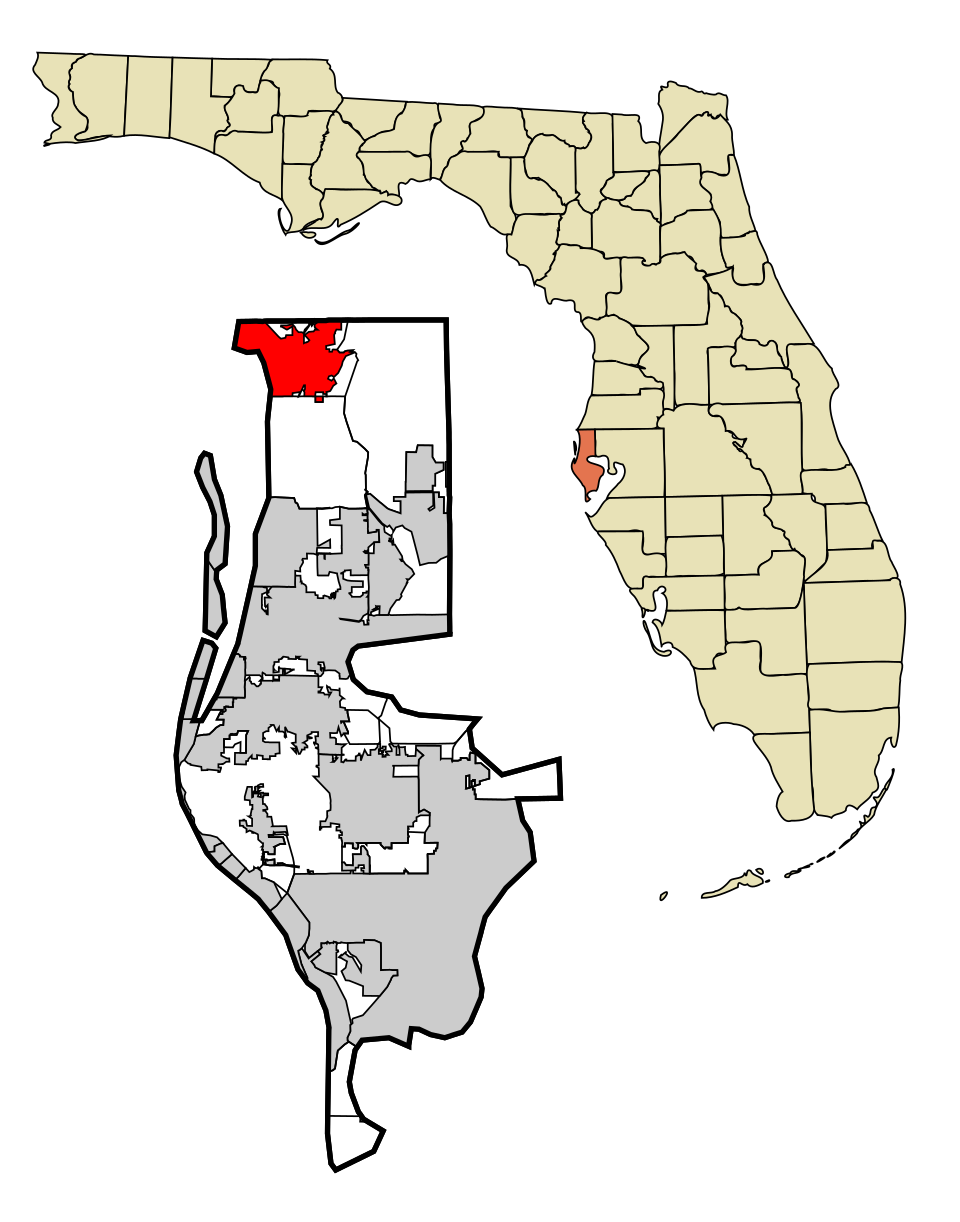 Locator map of Tarpon Springs