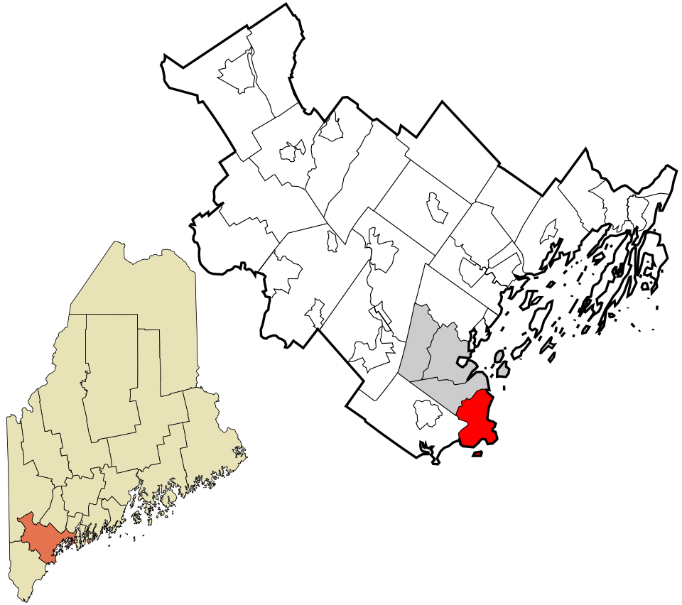 Locator map of Cape Elizabeth