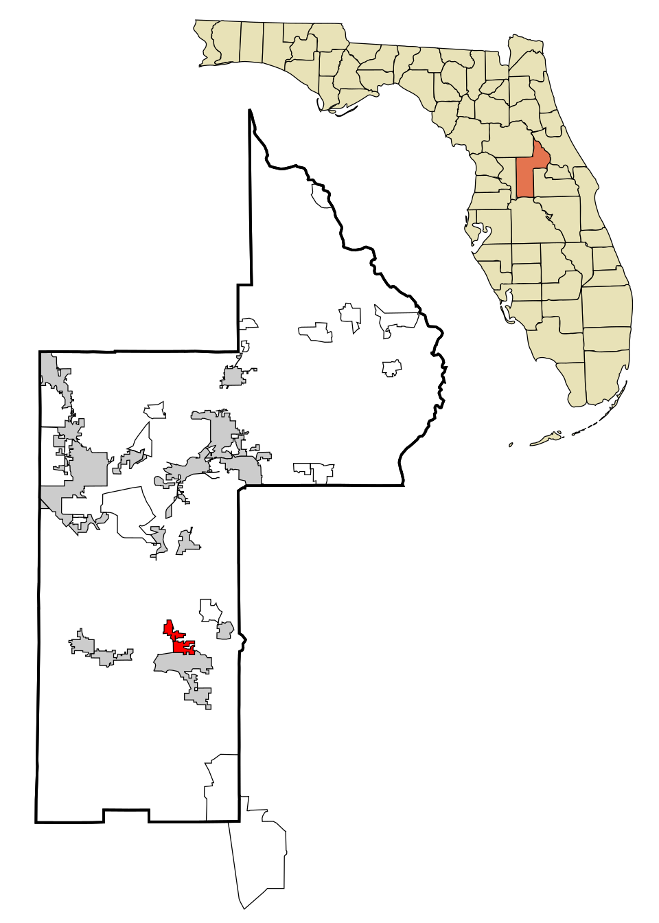 Locator map of Minneola