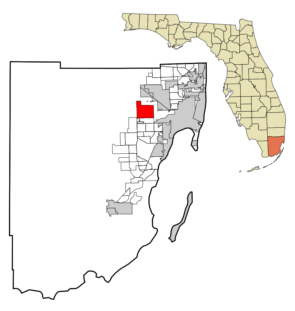Locator map of Doral