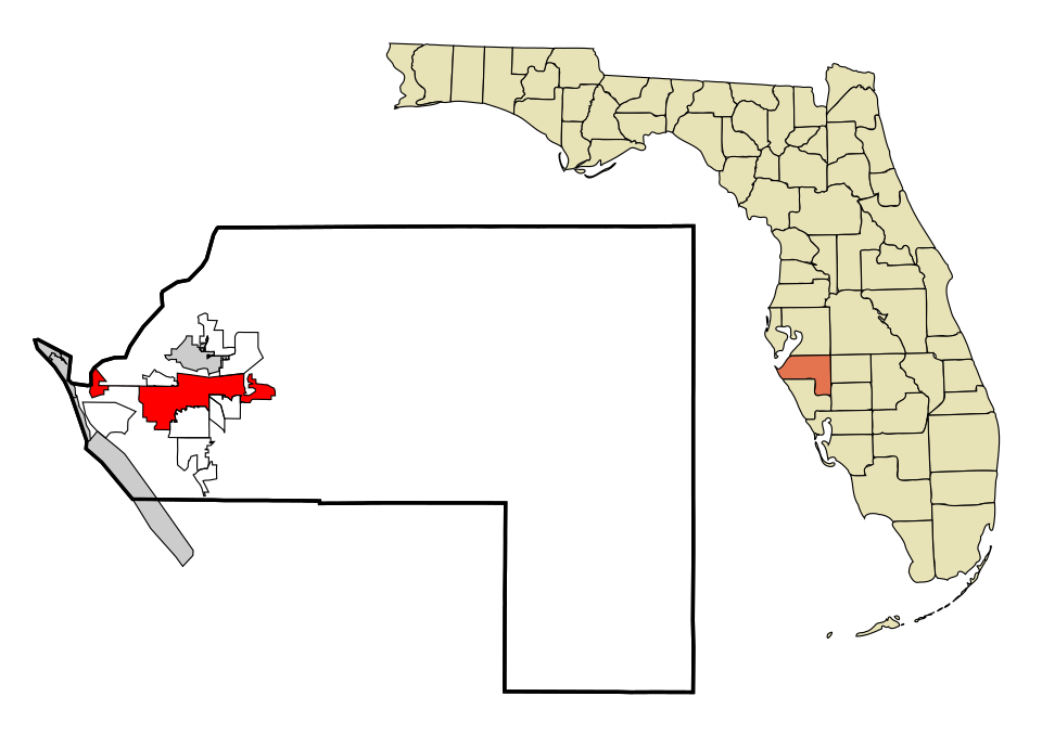 Locator map of Bradenton