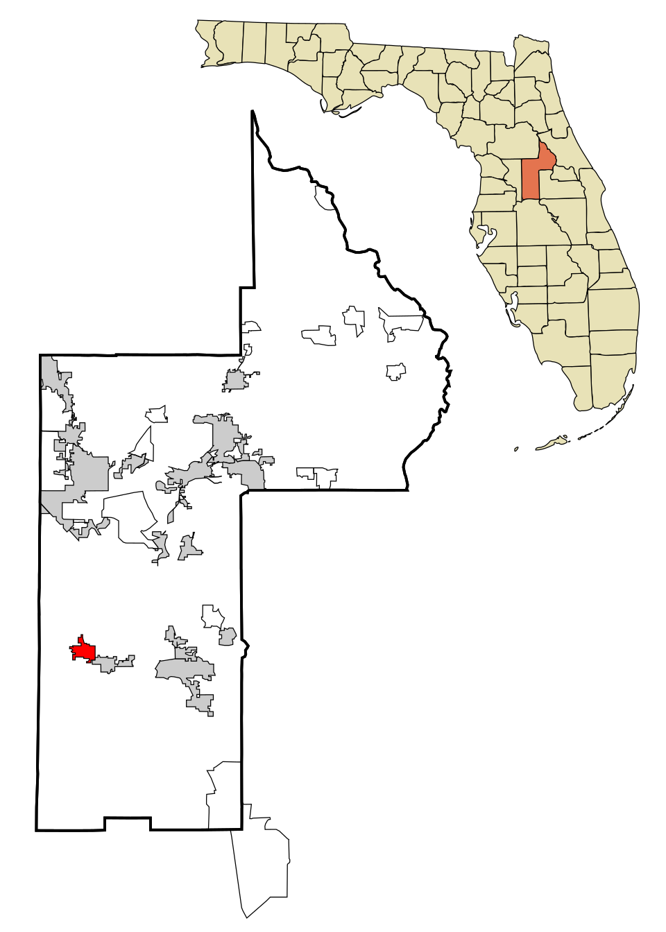 Locator map of Mascotte