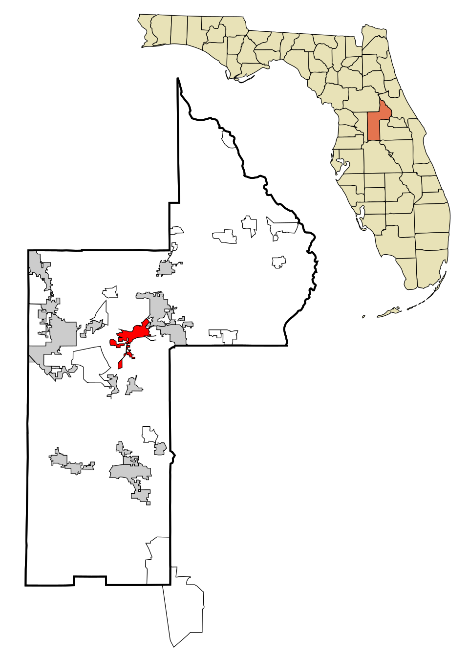 Locator map of Tavares