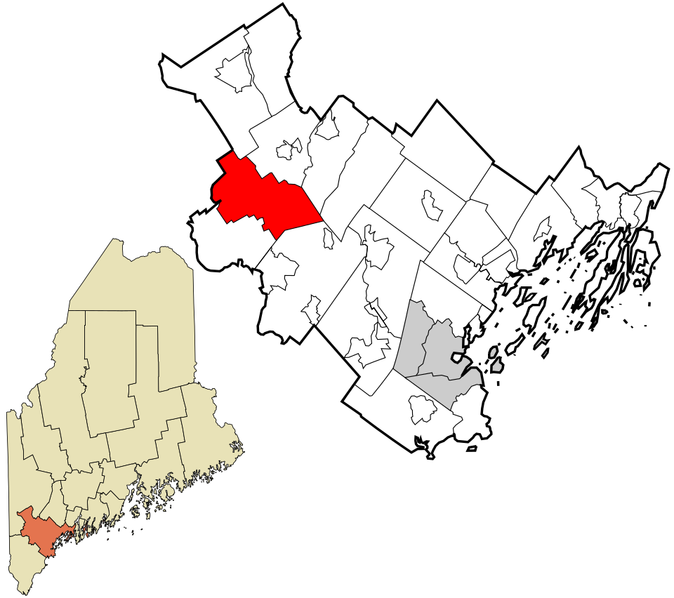 Locator map of Sebago