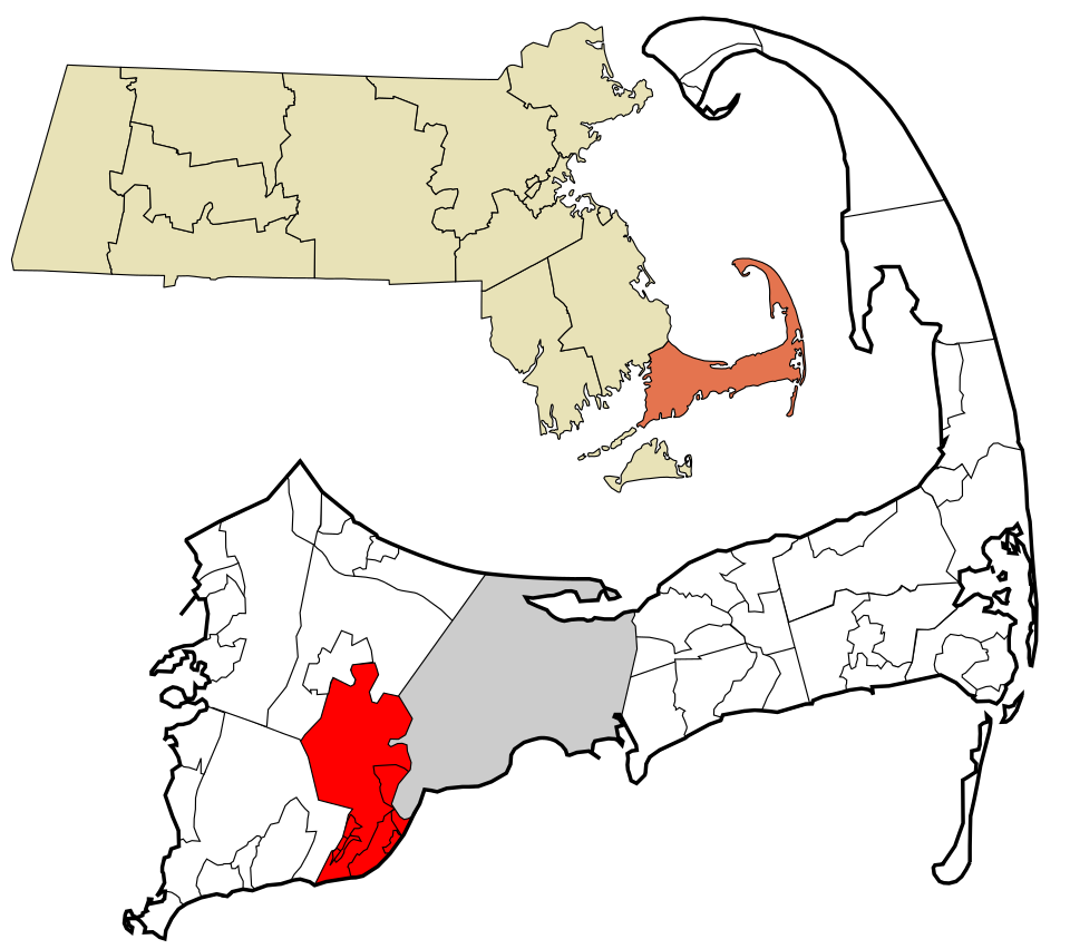 Locator map of Mashpee