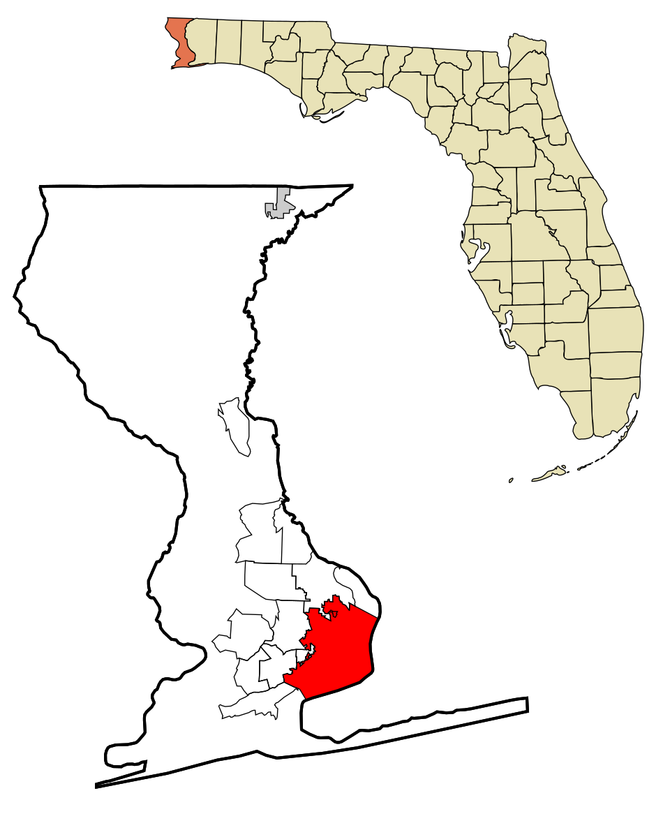 Locator map of Pensacola