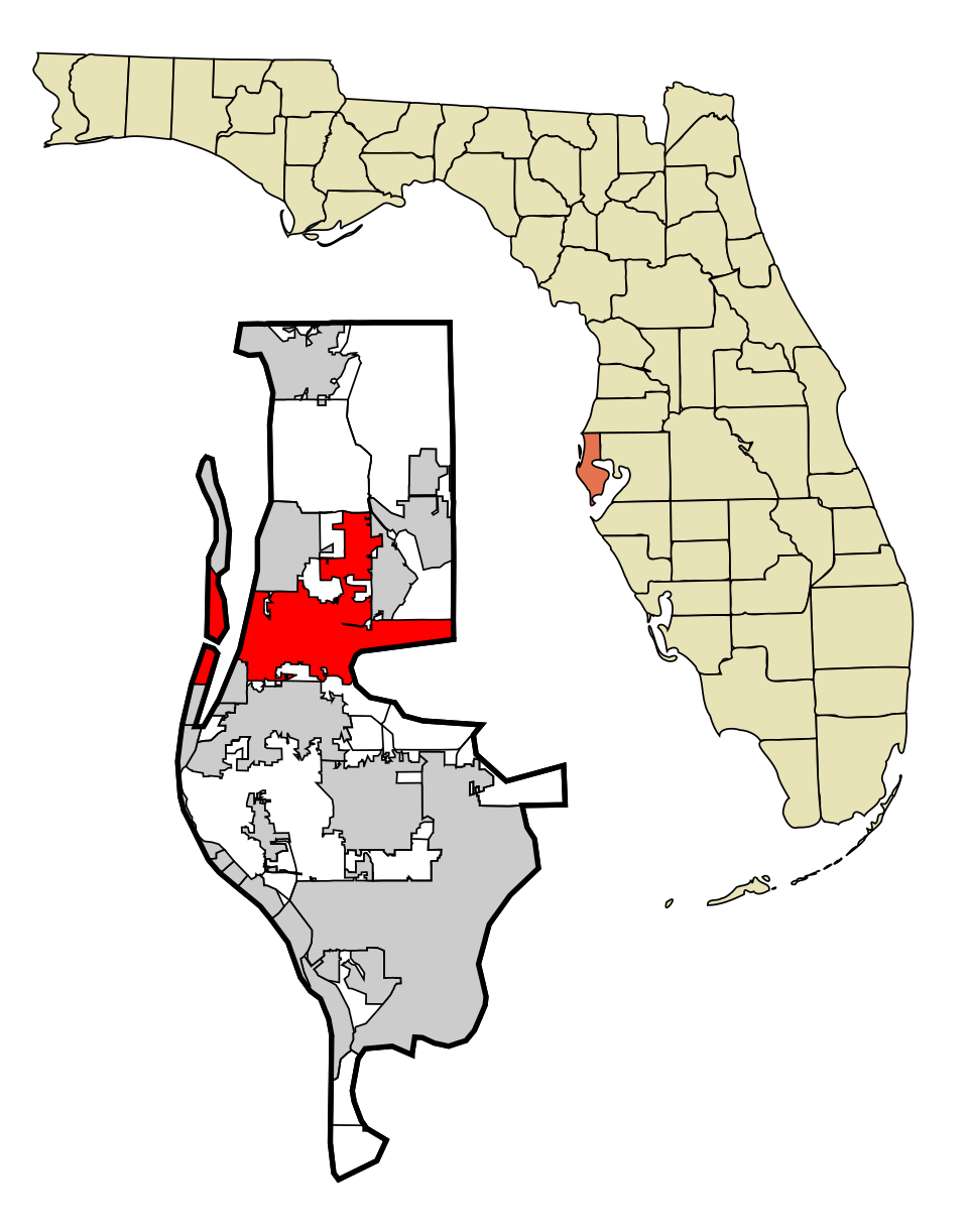 Locator map of Clearwater