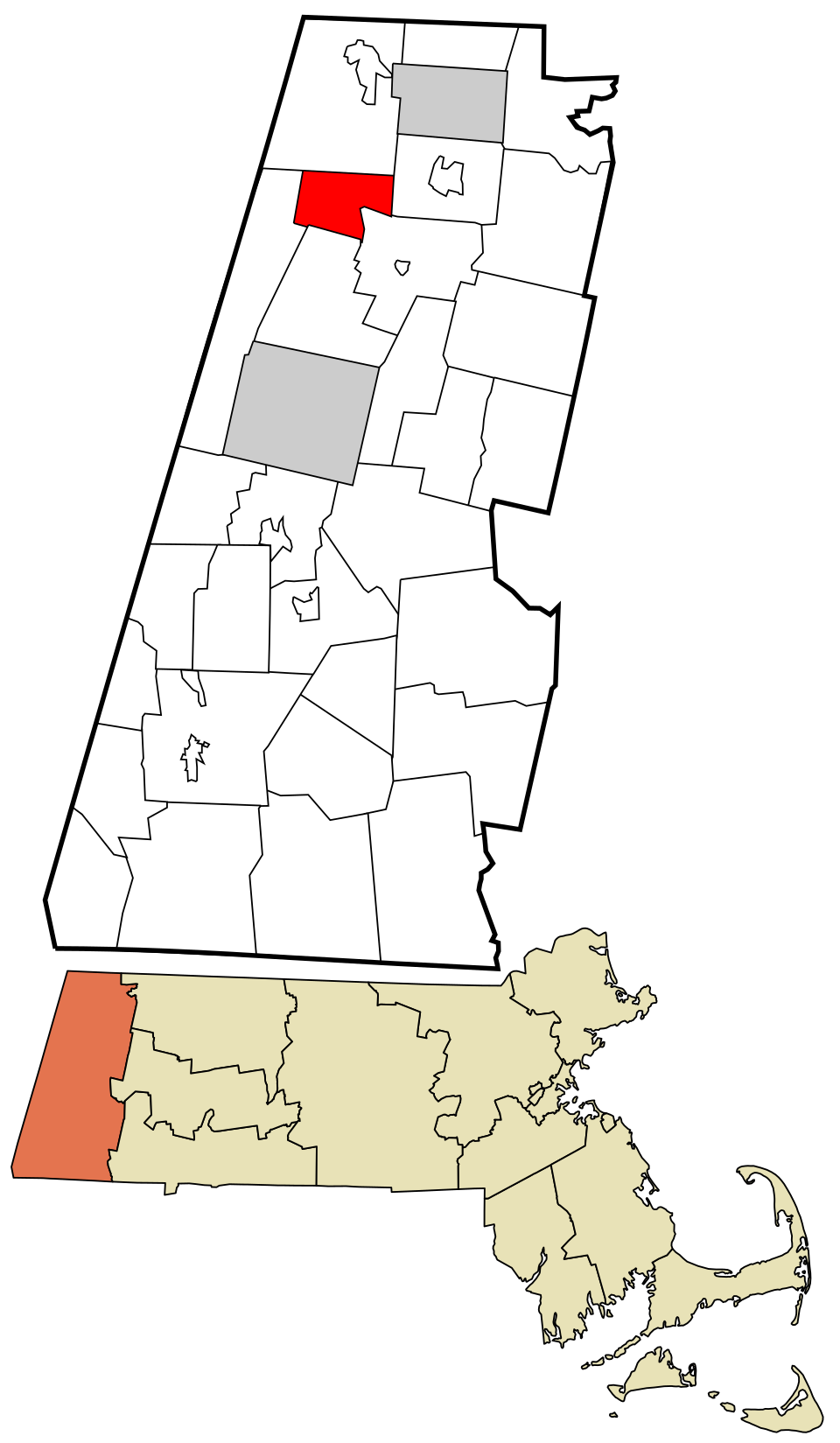 Locator map of New Ashford