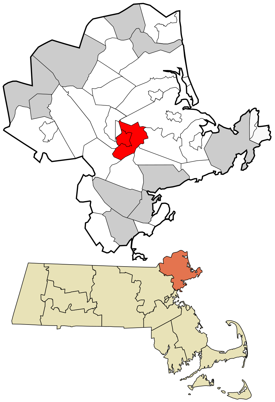 Locator map of Topsfield