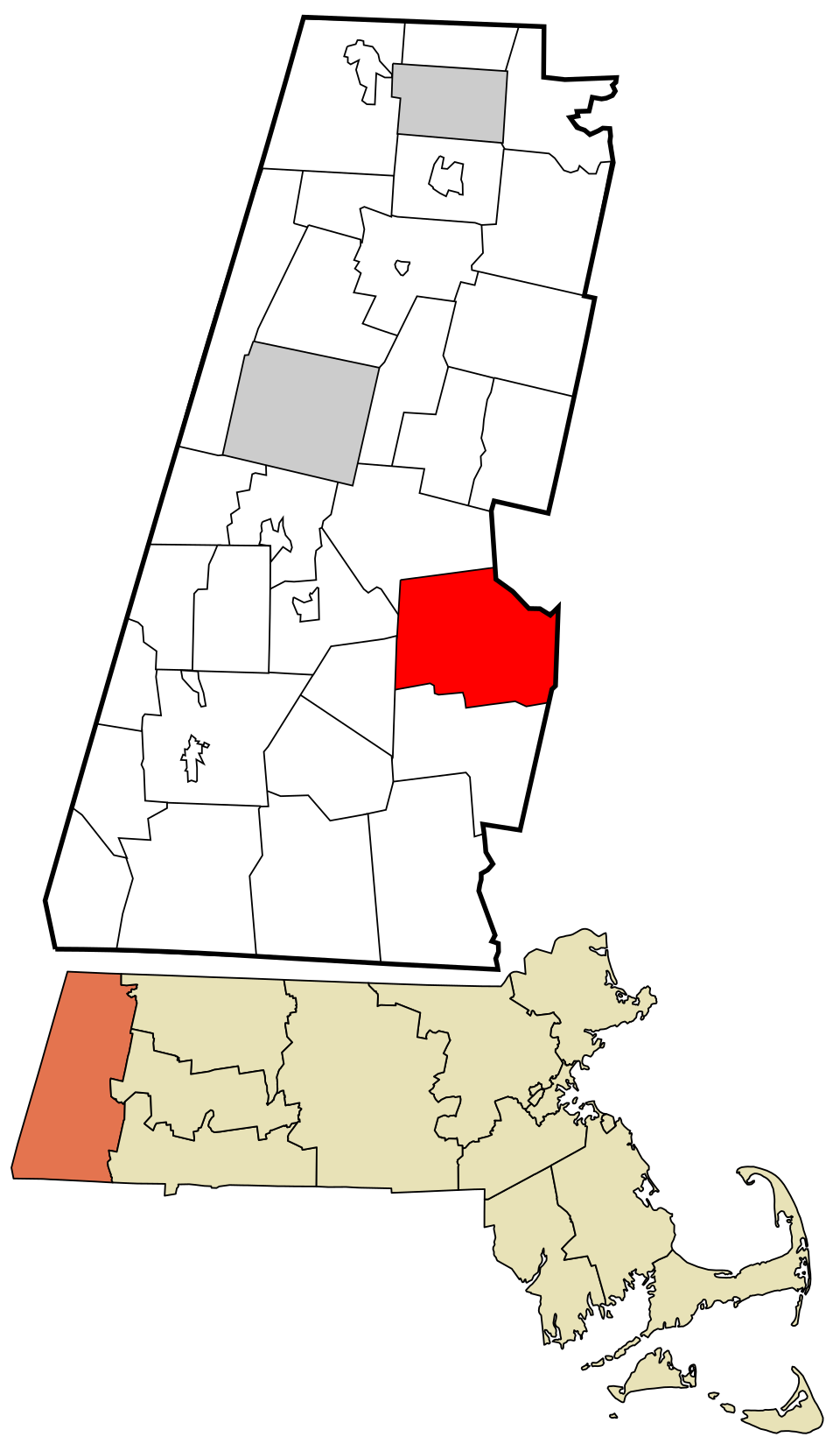 Locator map of Becket