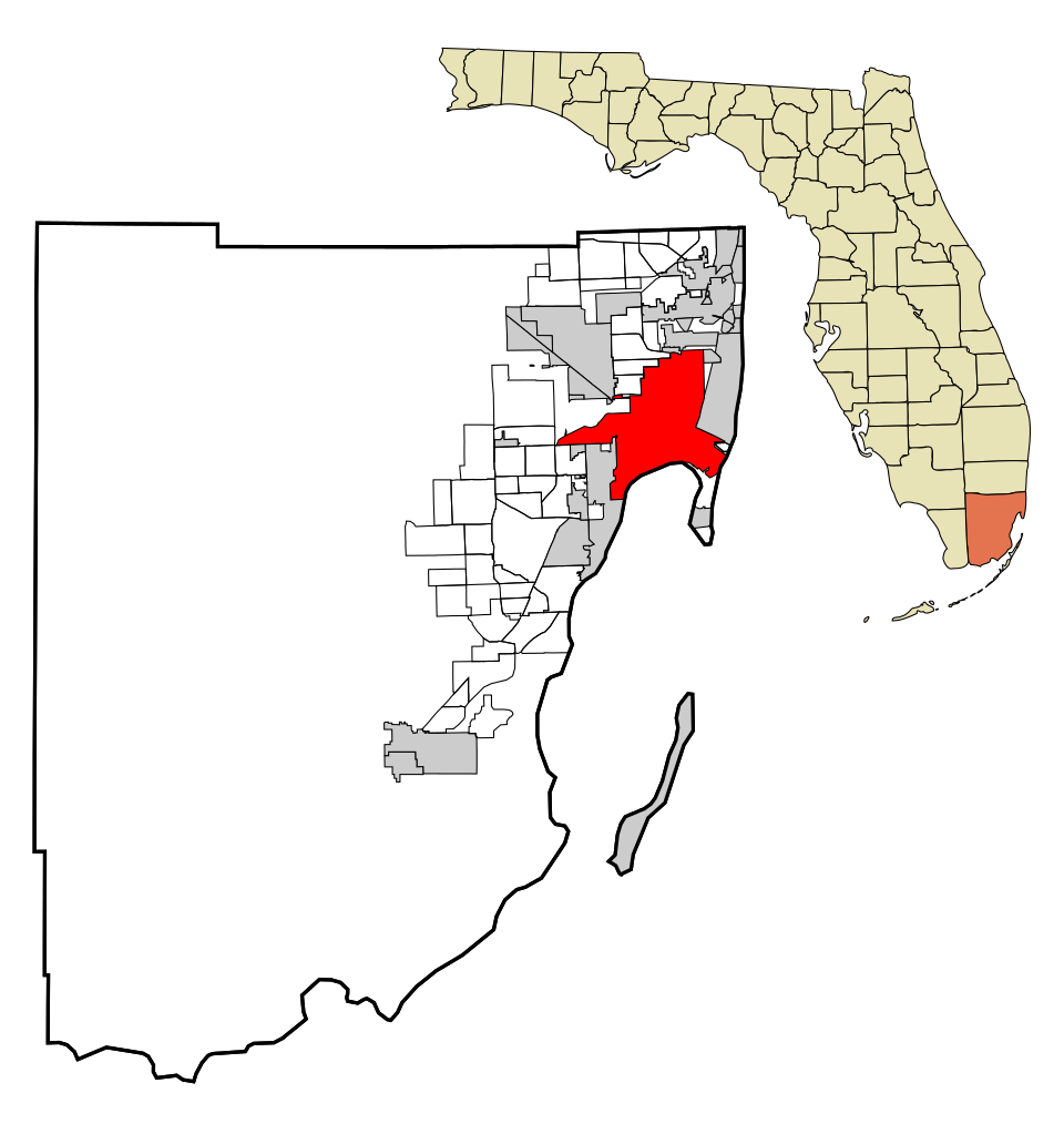Locator map of Miami