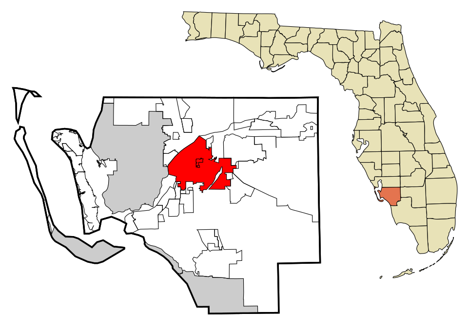 Locator map of Fort Myers