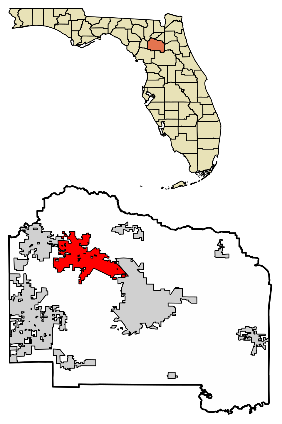 Locator map of Alachua