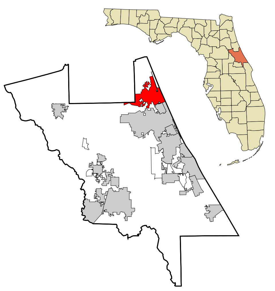 Locator map of Ormond Beach