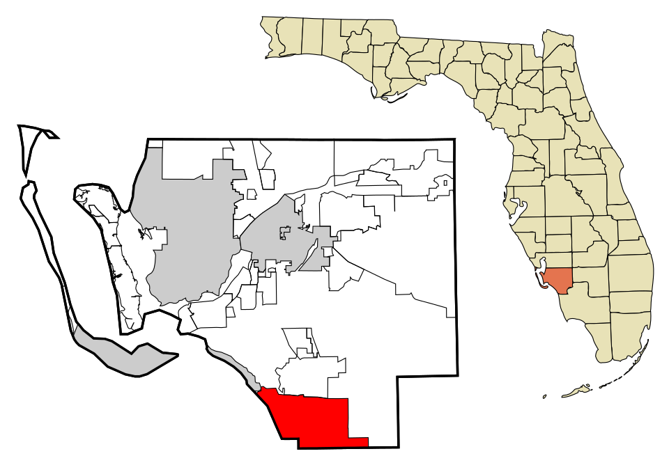 Locator map of Bonita Springs