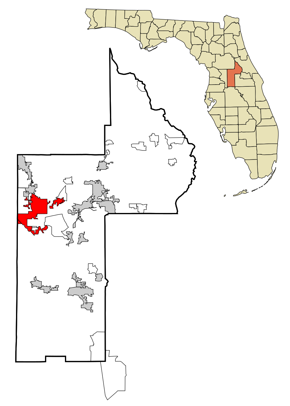 Locator map of Leesburg