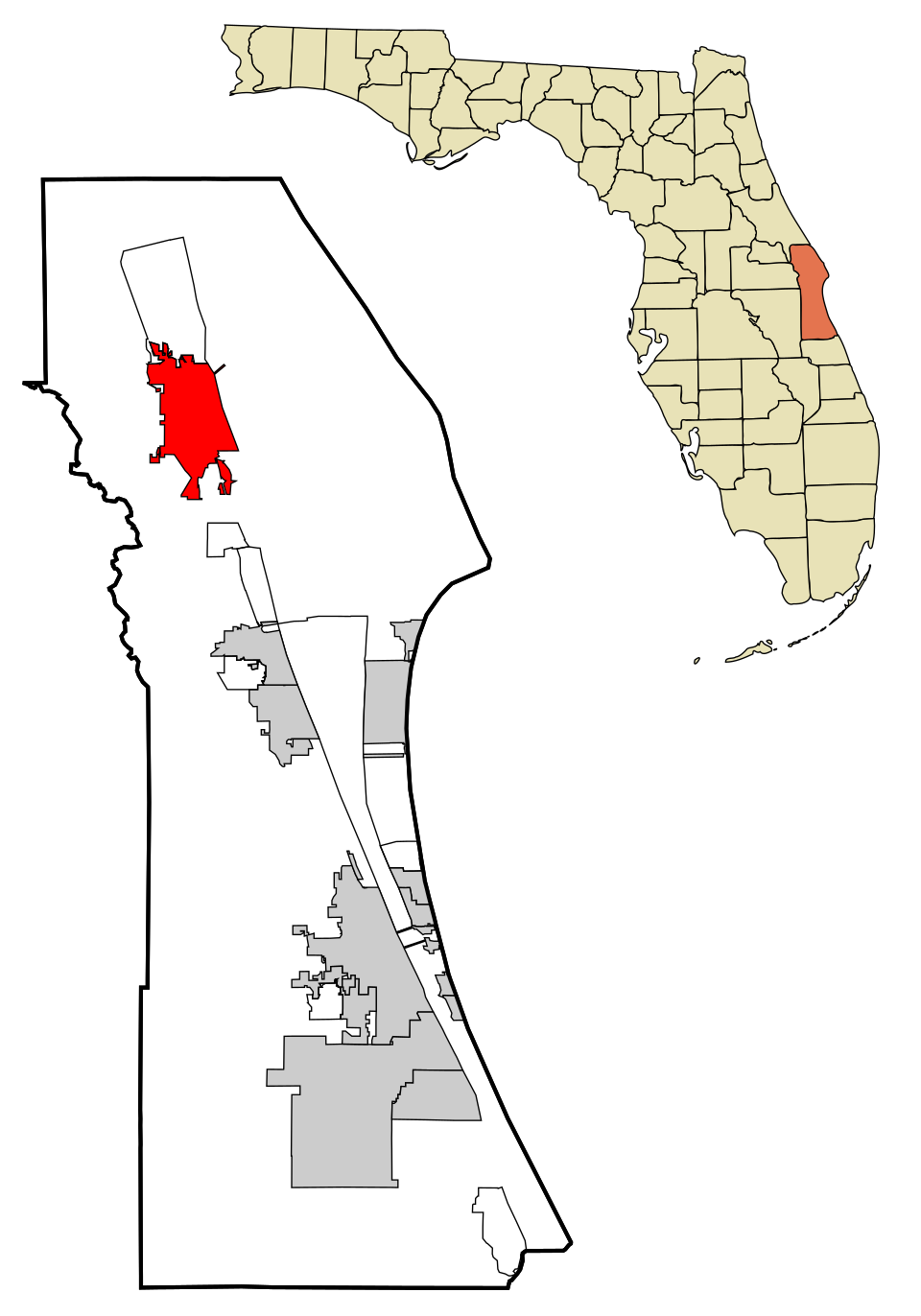 Locator map of Titusville