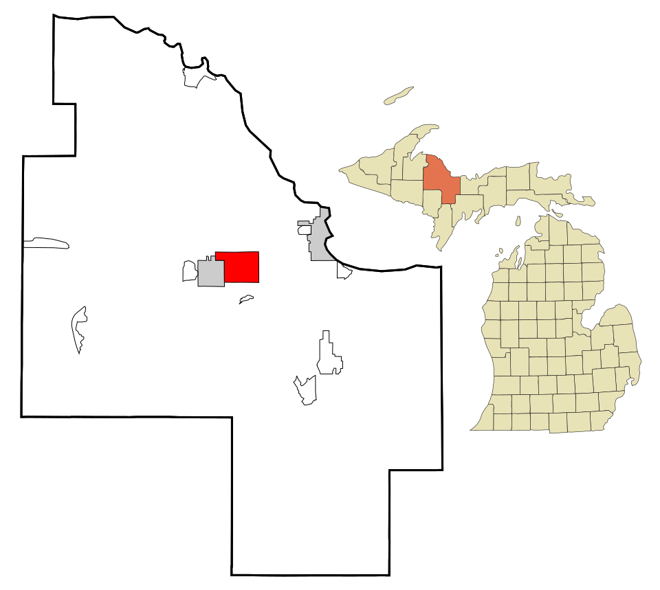 Locator map of Negaunee