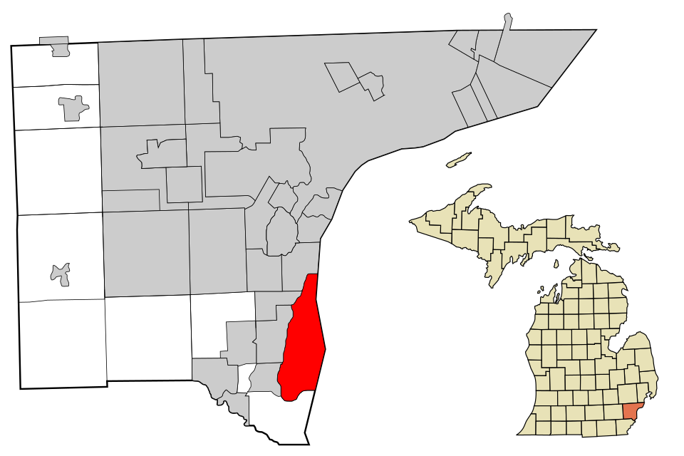 Locator map of Grosse Ile