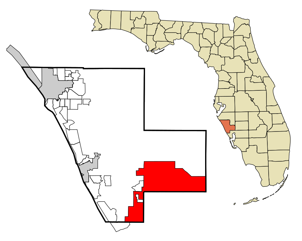 Locator map of North Port