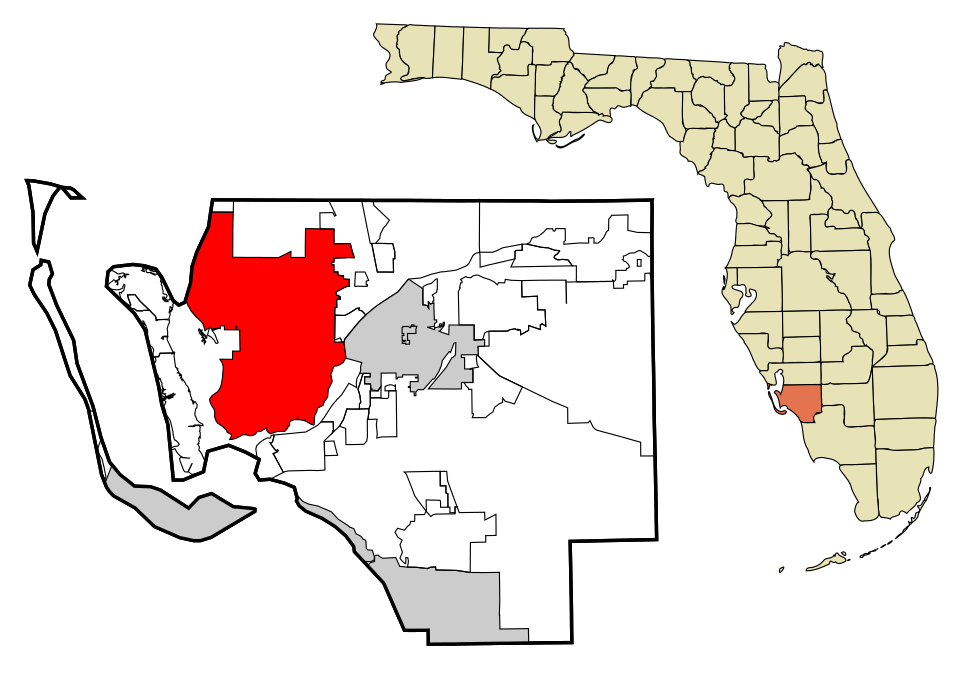 Locator map of Cape Coral