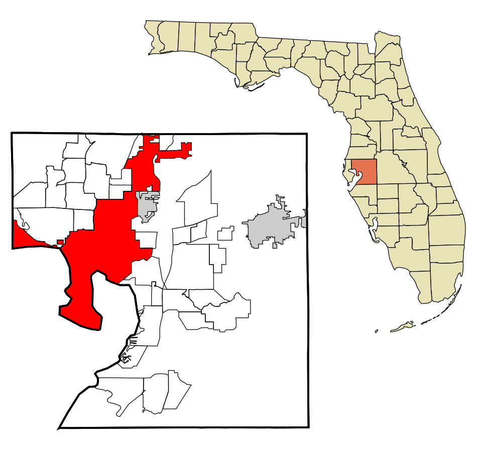 Locator map of Tampa