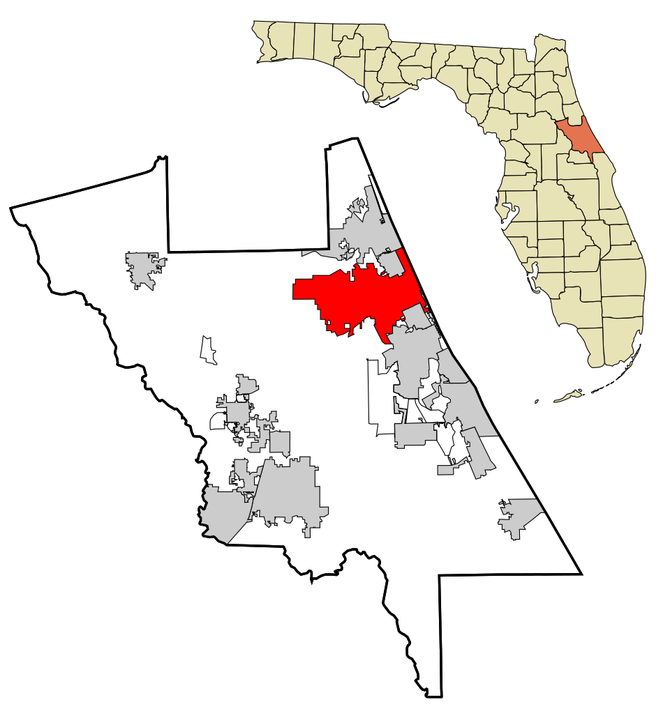 Locator map of Daytona Beach