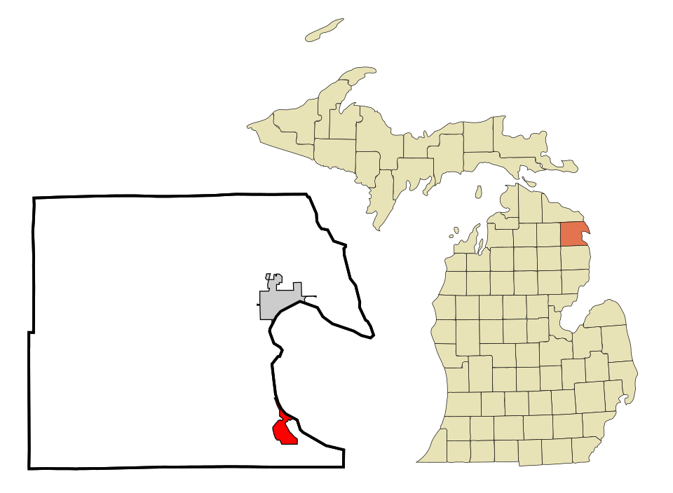 Locator map of Ossineke