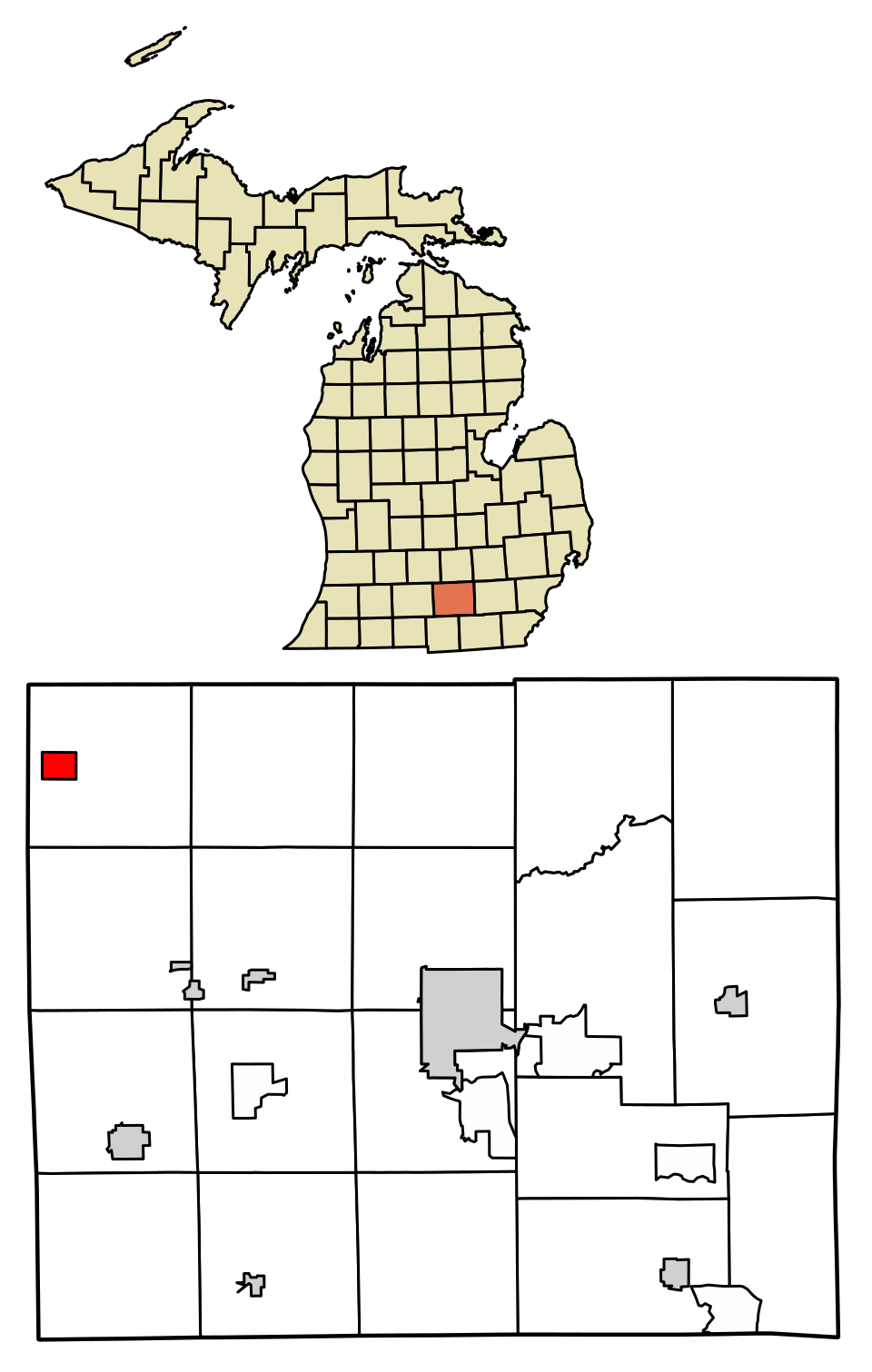 Locator map of Springport