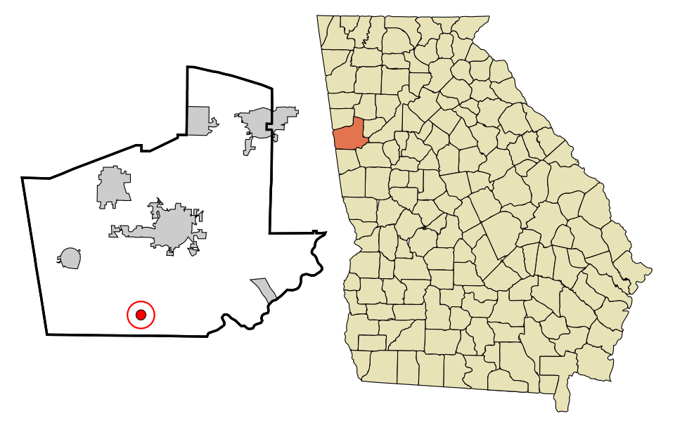 Locator map of Roopville