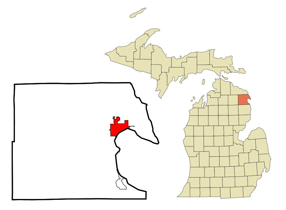 Locator map of Alpena