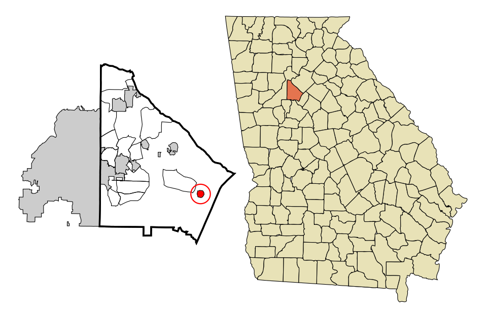 Locator map of Lithonia