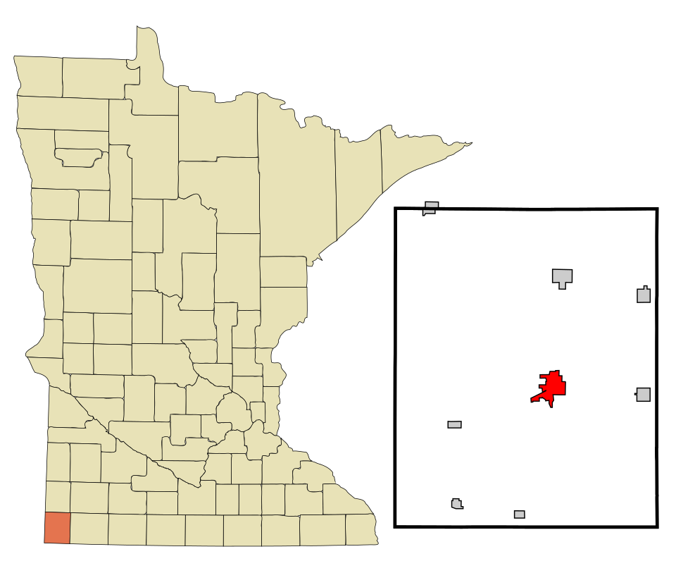 Locator map of Luverne